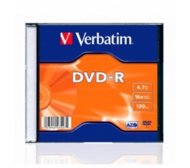 Диск DVD-R 4,7 Гб 16х Slim Single Verbatim