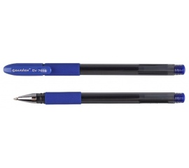 Ручка гелевая синяя с резиновым держателем