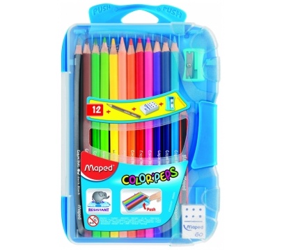 Цветные карандаши Color Peps 12цв. + точилка + ластик + простой карандаш