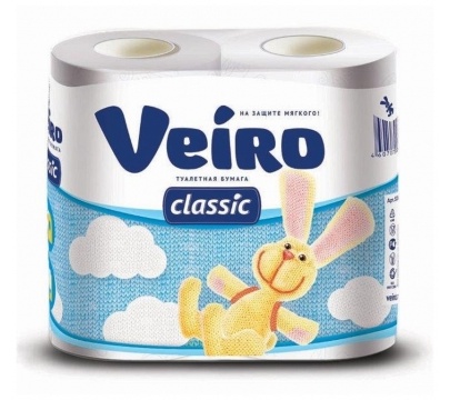 Бумага туалетная Veiro Classic 2-х сл. 4 рул/уп.