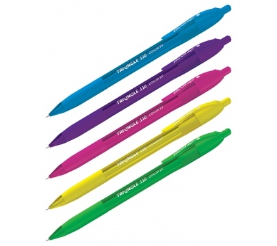 Ручка шариковая автоматическая Berlingo \'Triangle 110 RT Color\' синяя, 0,7мм