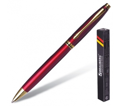 Ручка подарочная BRAUBERG бизнес-класса \'De luxe Red\', бордо