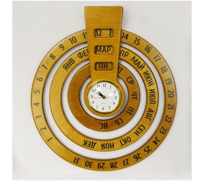 Часы - вечный календарь, размер 40х35см