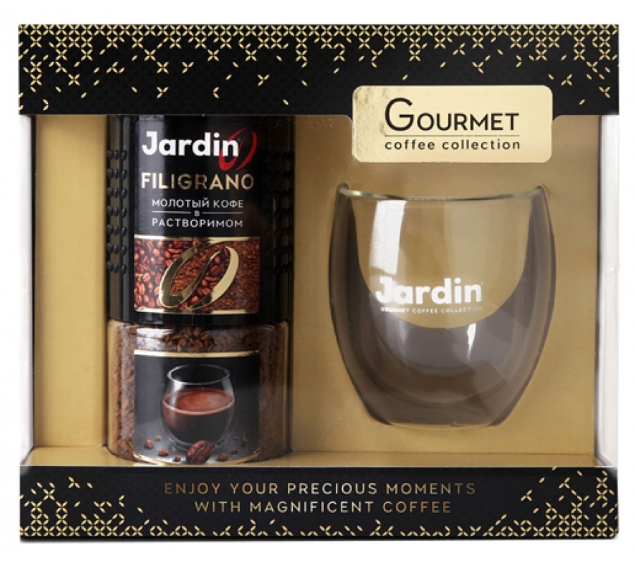 Кофе Jardin подарочный набор молотый кофе в растворимом с подарком, 95 гКофе Jardin подарочный набор молотый кофе в растворимом с подарком, 95 г