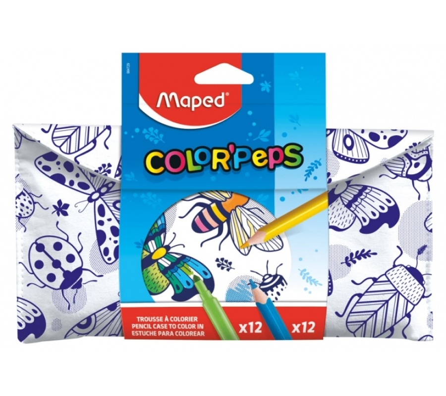 Пенал Colorpeps 1 отделение, с наполнением, 24 предмета