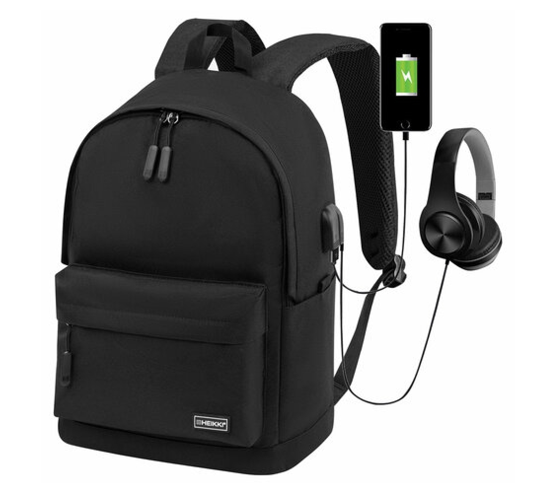 Рюкзак HEIKKI ACTIVE (ХЕЙКИ) универсальный, отделение для ноутбука, USB-порт, черный Рюкзак HEIKKI ACTIVE (ХЕЙКИ) универсальный, отделение для ноутбука, USB-порт, черный