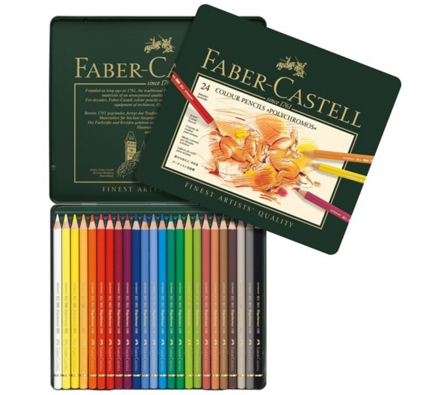 Профессиональные цветные карандаши Faber- Castell 'POLYCHROMOS' 24 цвета Профессиональные цветные карандаши Faber- Castell 'POLYCHROMOS' 24 цветаПрофессиональные цветные карандаши Faber- Castell 'POLYCHROMOS' 24 цвета