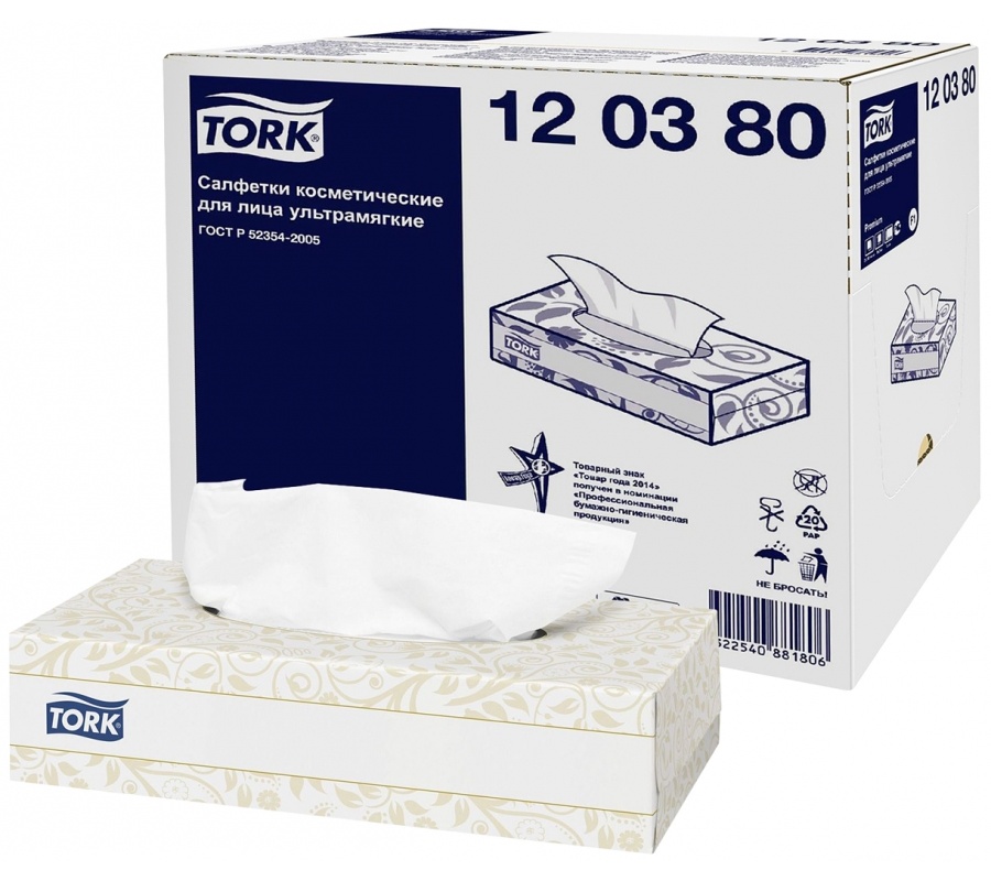 Cалфетки TORK Premium для лица ультрамягкие белые Cалфетки TORK Premium для лица ультрамягкие белые