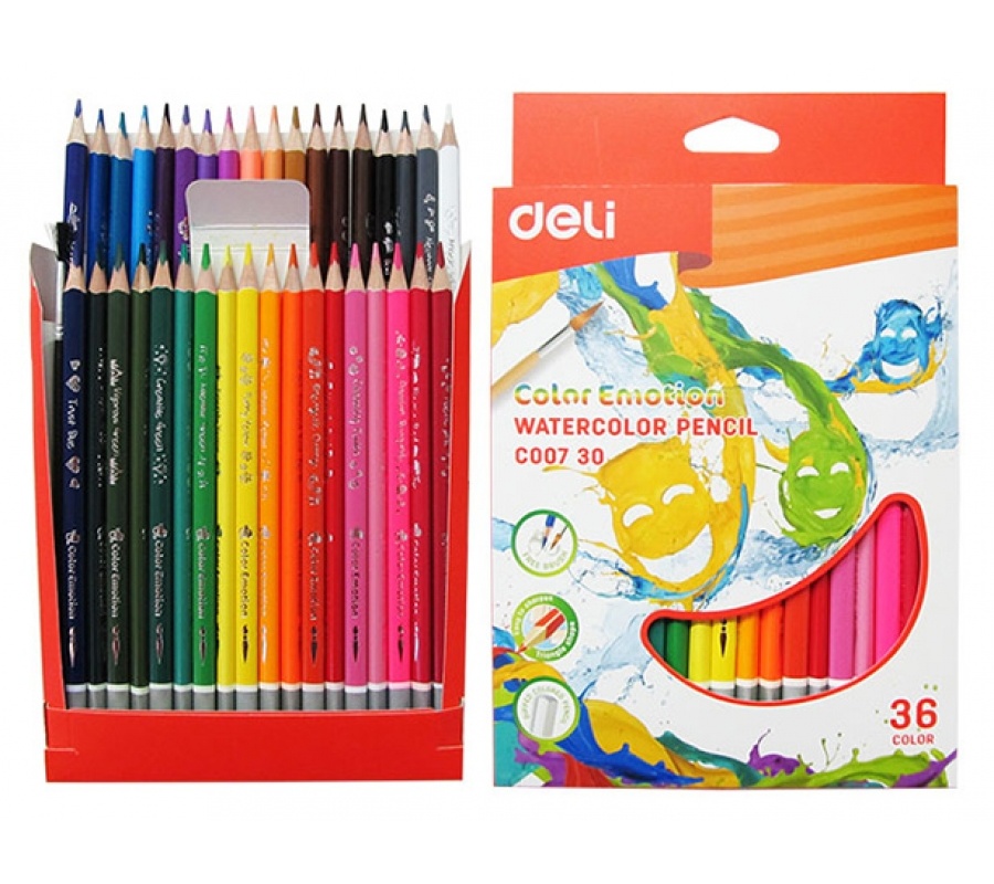 Карандаши 36 цветов акварельные, COLOR EMOTION Карандаши 36 цветов акварельные, COLOR EMOTION