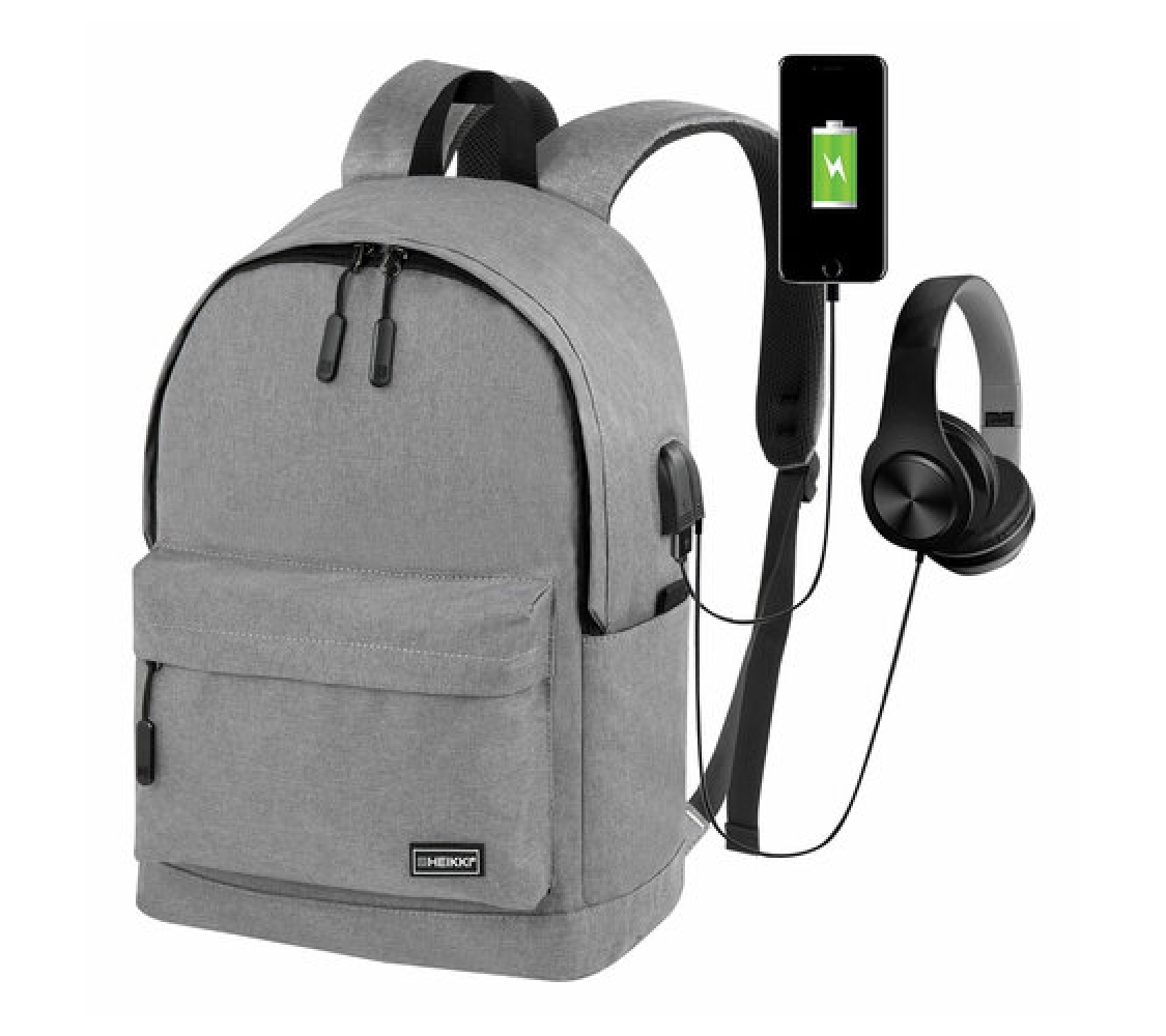 Рюкзак HEIKKI ACTIVE (ХЕЙКИ) универсальный, отделение для ноутбука, USB-порт, серый Рюкзак HEIKKI ACTIVE (ХЕЙКИ) универсальный, отделение для ноутбука, USB-порт, серый