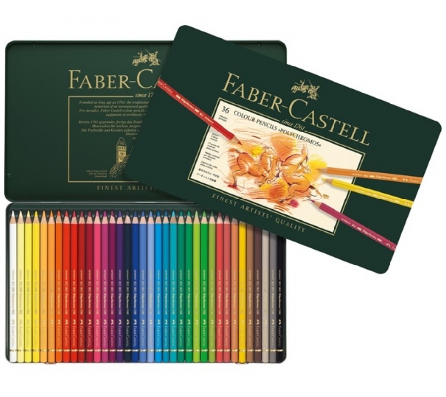 Профессиональные цветные карандаши Faber- Castell 'POLYCHROMOS' 36 цветов Профессиональные цветные карандаши Faber- Castell 'POLYCHROMOS' 36 цветовПрофессиональные цветные карандаши Faber- Castell 'POLYCHROMOS' 36 цветов