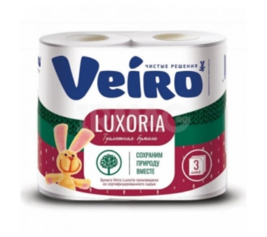 Бумага туалетная Veiro Luxoria 3-х слойная 4 рул/уп.
