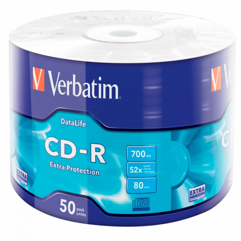 Диск CD-R 700 Мб Extra Protection Verbatim в поэл.уп.