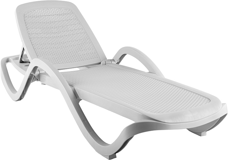 Шезлонг Ellastik Plast Capri Плетеный 195x73x41 (белый)