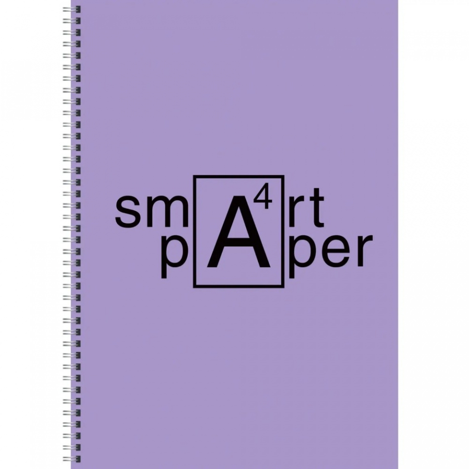 Тетрадь Smart paper А4, 80 л, клетка, сиреневая