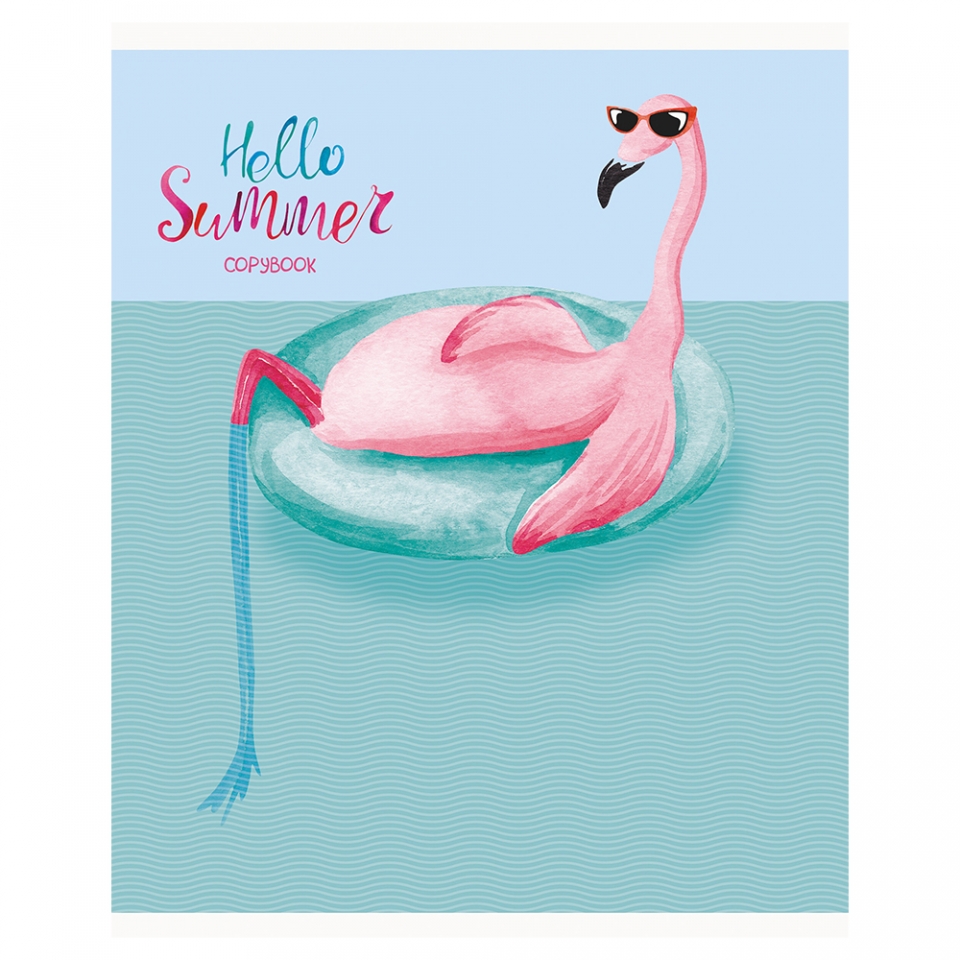 Тетрадь А5 на скобе 48листов, клетка Hello summer