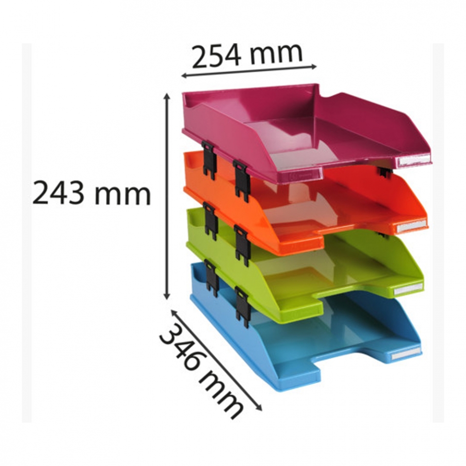 Лоток для бумаги горизонтальный Combo Linicolor, 4 штуки ассорти
