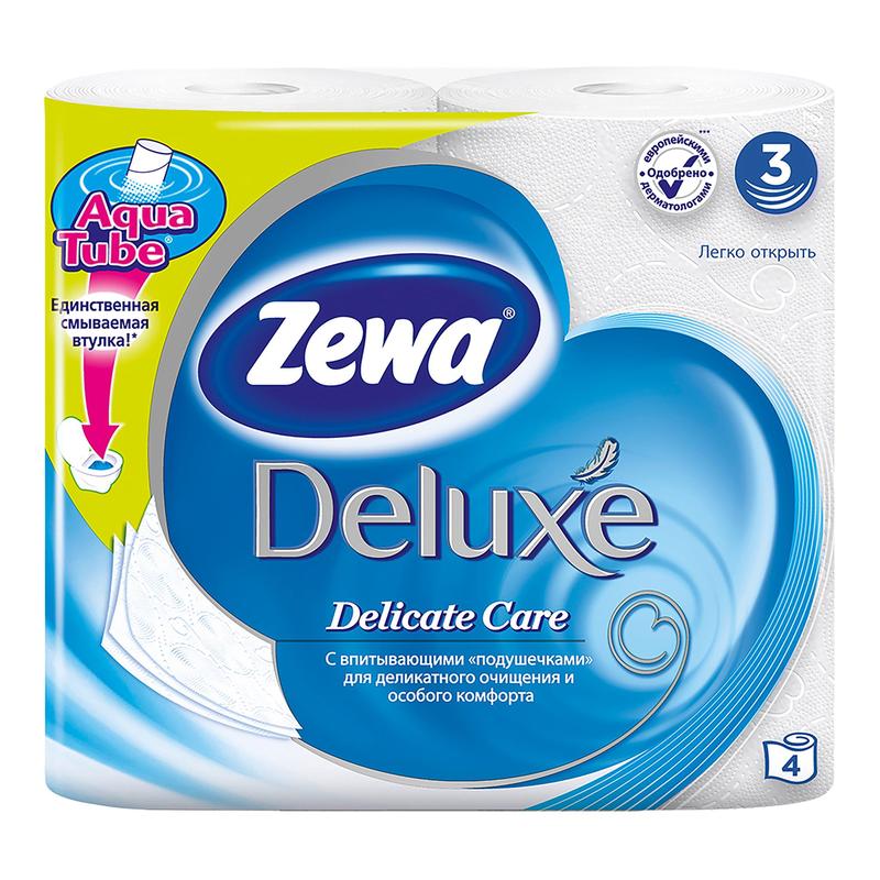 Бумага туалетная Zewa Deluxe 3-х слойная 4 рул/уп.