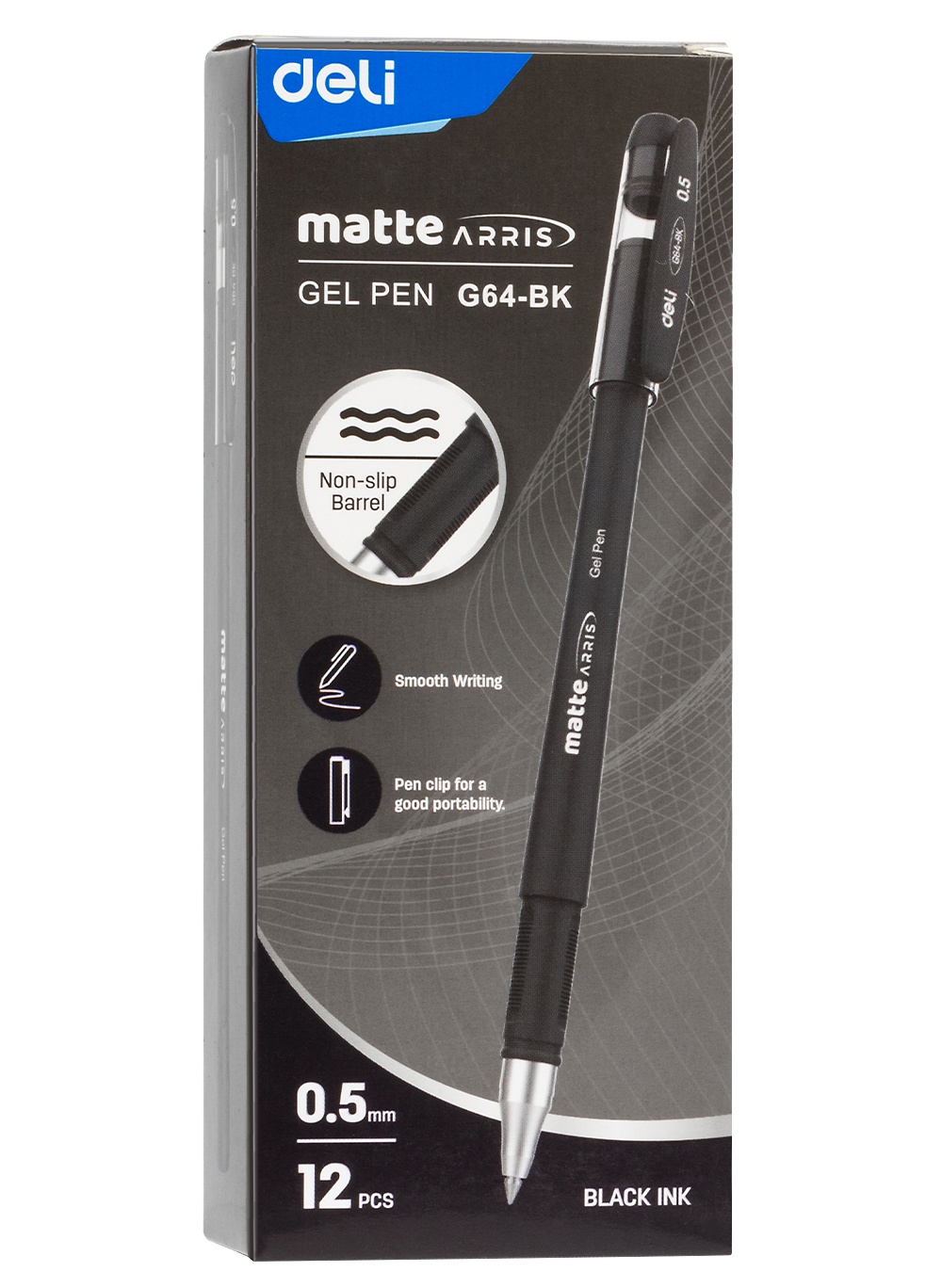 Ручка гелевая, черный стержень, «MATTE ARRIS», Deli