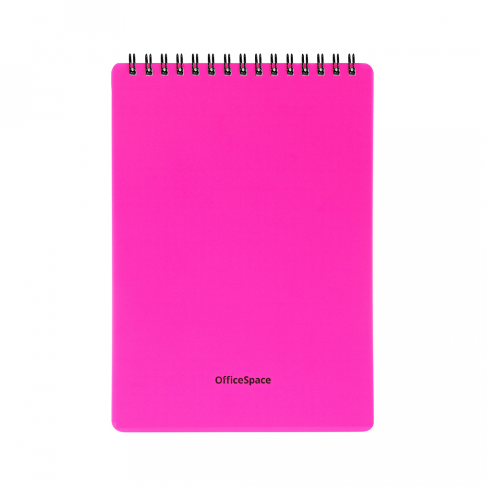 Блокнот Neon А5, 60 л, клетка, синий, розовый, зеленый