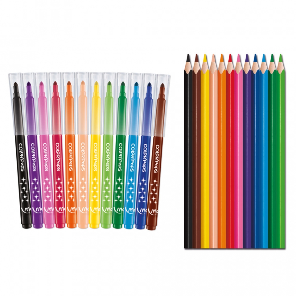 Пенал Colorpeps 1 отделение, с наполнением, 24 предмета