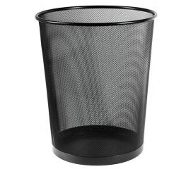 Корзина для мусора метал сетка, черный, серыйКорзина для мусора метал сетка 19л, черный