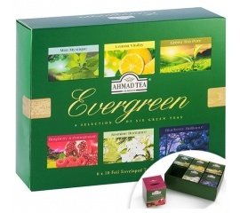 Чай Ahmad Evergreen Вечнозеленая коллекция чая набор 6 видов в пакетах 120 г (картон