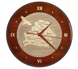 Часы настенные “Карта РБ с аистом” круглыеЧасы настенные Карта РБ с аистом круглые