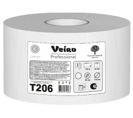 Бумага туалетная Veiro Professional Comfort 125 м, 2 слоя (T206)