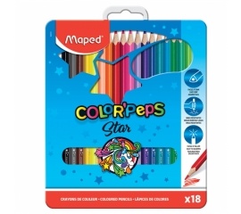Цветные карандаши 'Color Peps' в металлическом пенале, 18 цветов
