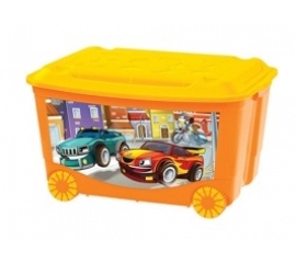 Ящик для игрушек ПЛАСТИШКА на колесах с аппликацией оранжевый (ТЛ) 4313809Ящик для игрушек ПЛАСТИШКА на колесах с аппликацией оранжевый (ТЛ) 4313809