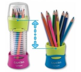 Цветные карандаши Flexbox в пластиковом пенале-подставке 12 цветов