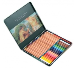 Профессиональные художественные акварельные карандаши Marco «RENOIR FINE ART WATER», 24 цвета, в металлическом футляре