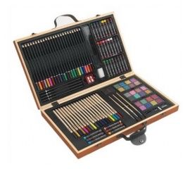 Набор для рисования 109 предметов в деревянном подарочном футляреНабор для рисования 88 предметов в деревянном подарочном футляре