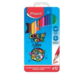 Цветные карандаши 'Color Peps' в металлическом пенале, 12 цветов