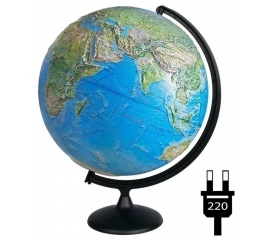 Глобус физический/политический РЕЛЬЕФНЫЙ диаметр 42 см с подсветкой